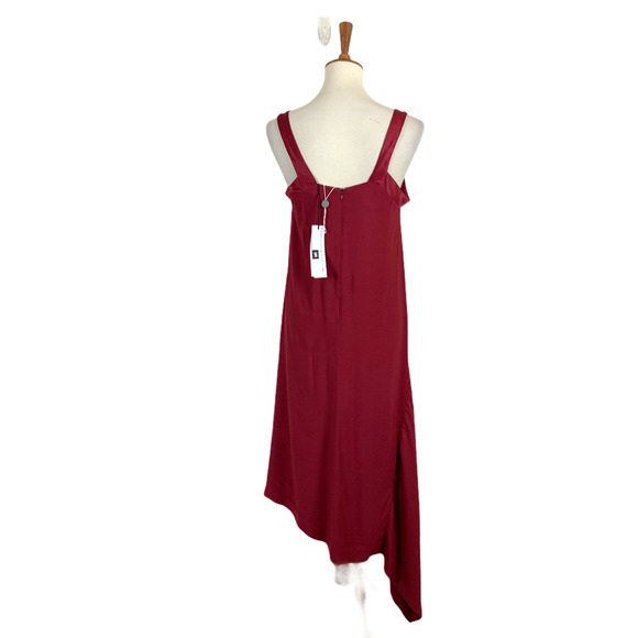 Italian Designer Asymmetrical Cocktail Dress XS MASSIMO REBECCHI Burgundy NEW - Picture 5 of 7